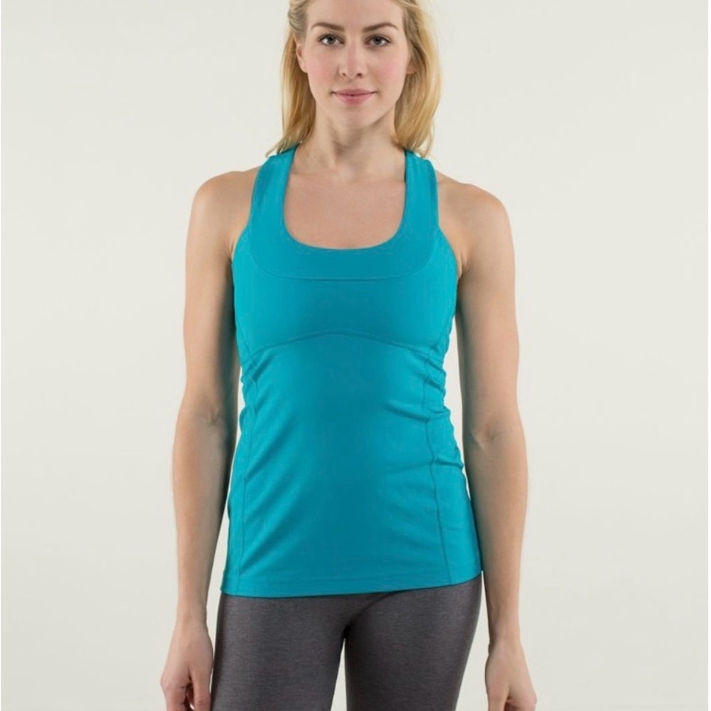 lululemon athletica Teal Scoop-Neck Racerback Tank